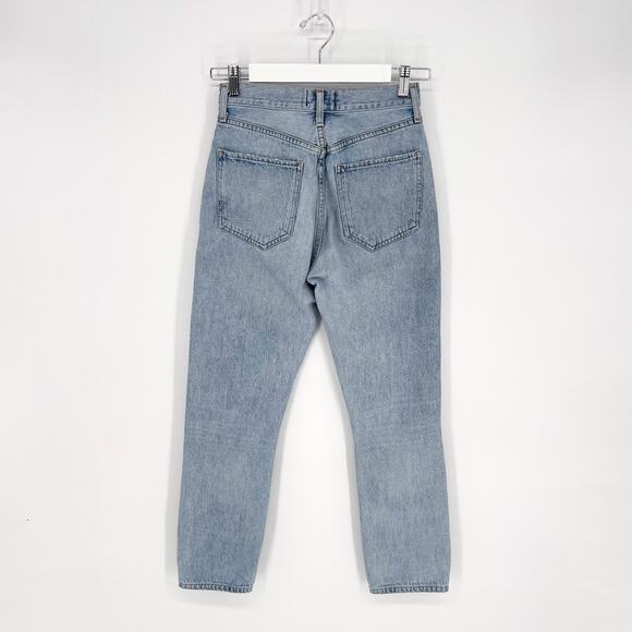 AGOLDE Riley High Rise Straight Crop Jeans Women’s Size 24 Shatter Distressed - Picture 6 of 6